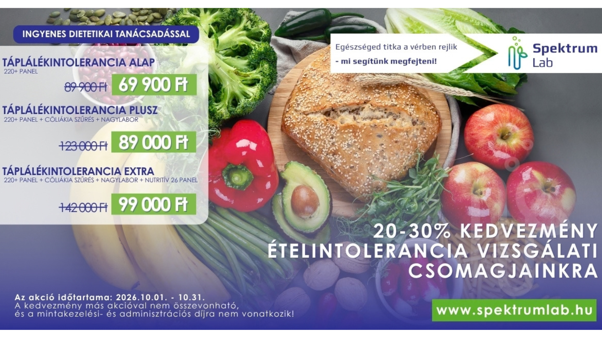 Spektrumlab akció-ételintollerancia teszt